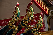 Vientiane , Laos. Wat Chantabuli near the Mekong river bank. The naga is a significant architectural and sculptural ornament in Buddhist temples. 